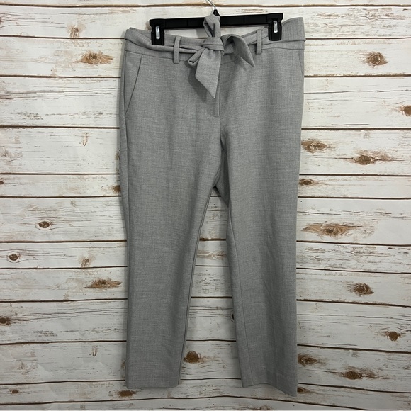 Loft Gray Tie Waist Marisa Career Pants Straight Leg - Picture 1 of 5